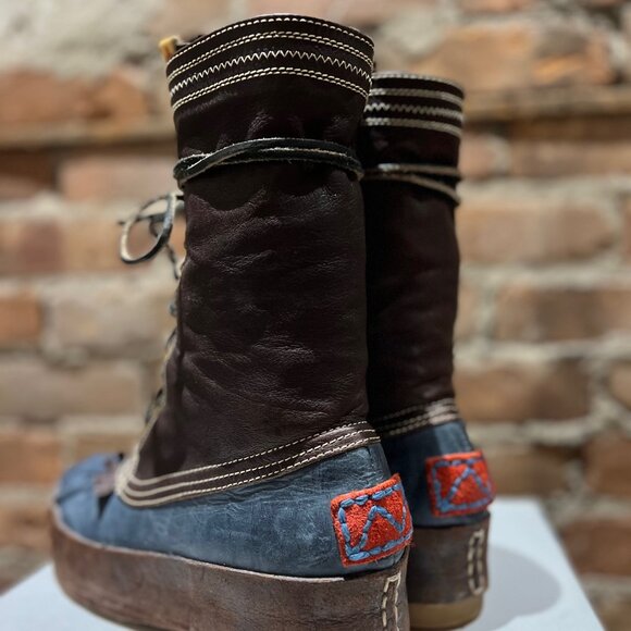 Visvim Decoy Duck Boot Alu-Folk – Blue/Brown – Size US 8 - Picture 8 of 10